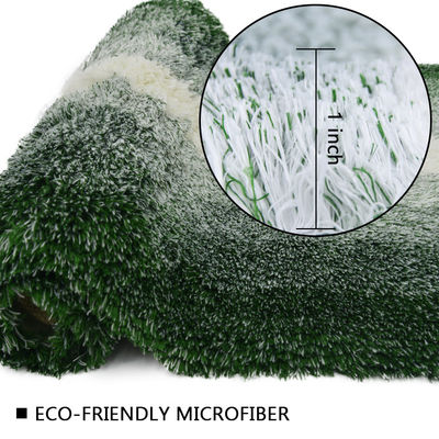 Rectangle Shape Latex Backing Dark Green Bathroom Rug Pile Height 3cm